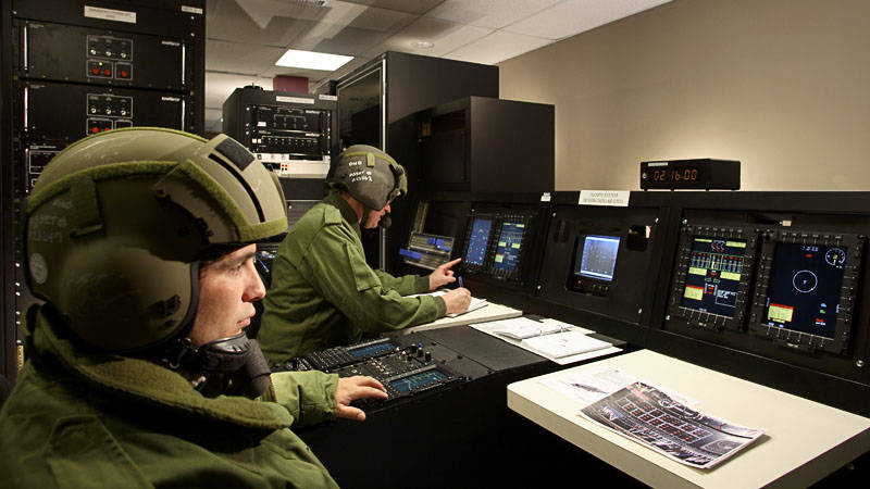 Aircrew training at mock console