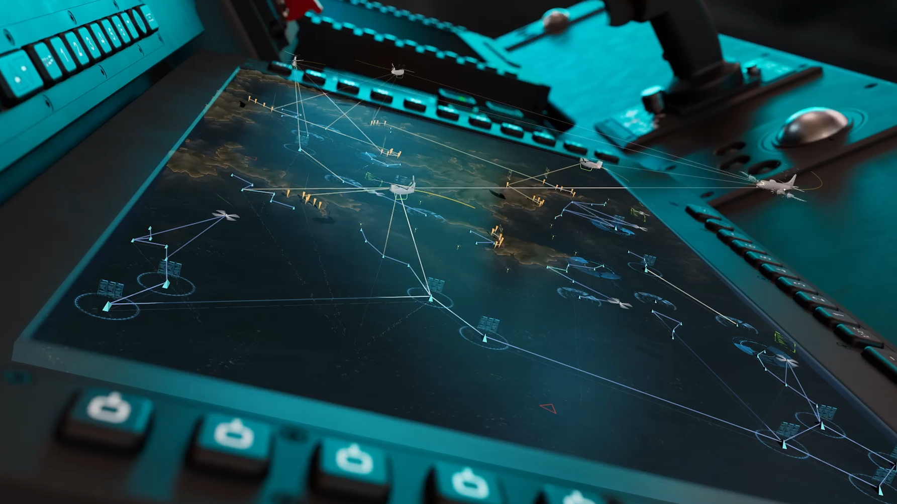 Mapping system projected above aircraft console