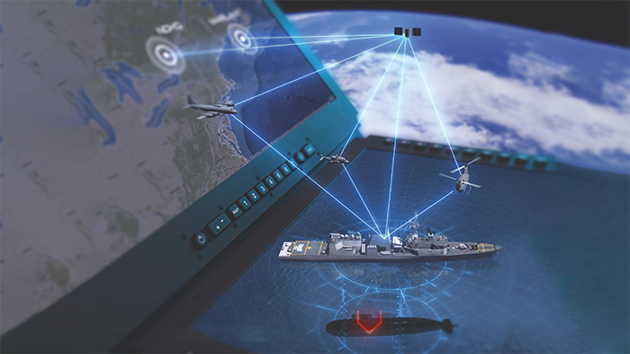 Maritime platforms projected on top of console screen