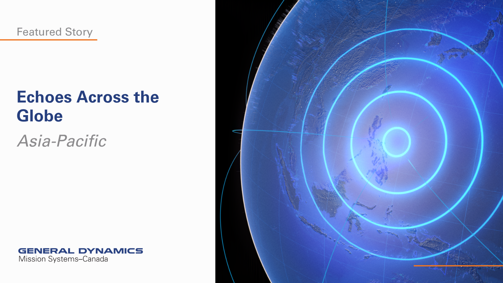Graphic with text displaying:  Echoes Across the Globe and Asia Pacific with a global animated video focussing in on the Asia Pacific region