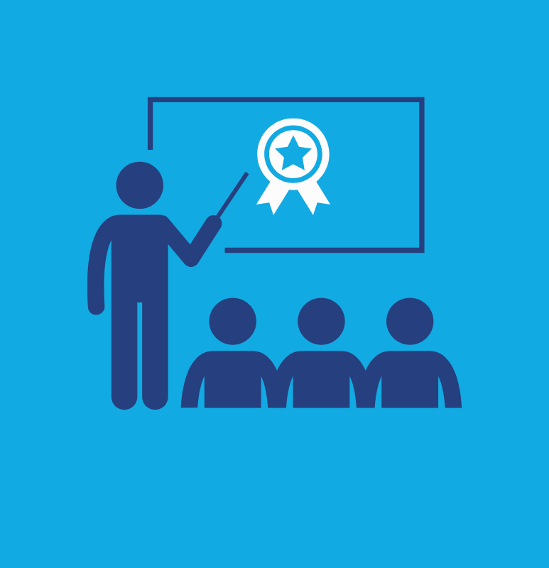 Colleagues discussing topics with leader