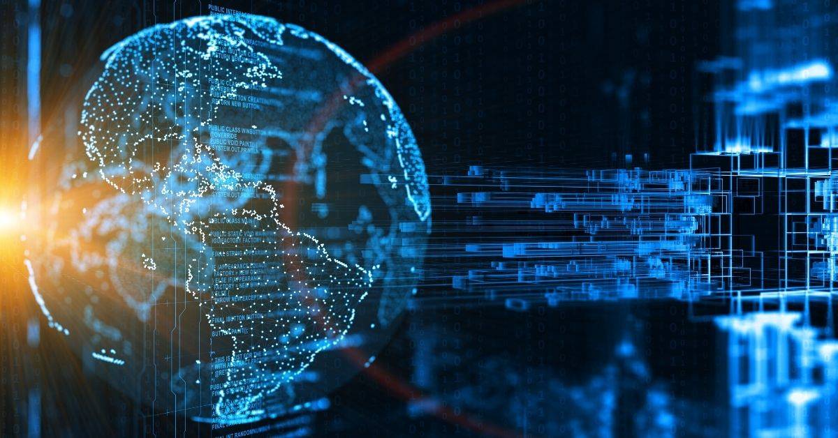 Image of globe in the cyberspace environment. 