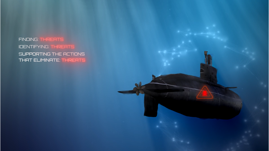 Submarine being targeted underwater