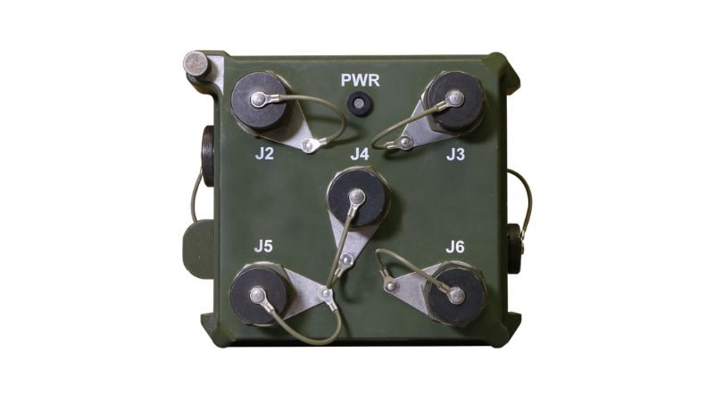 Green power box with plugs