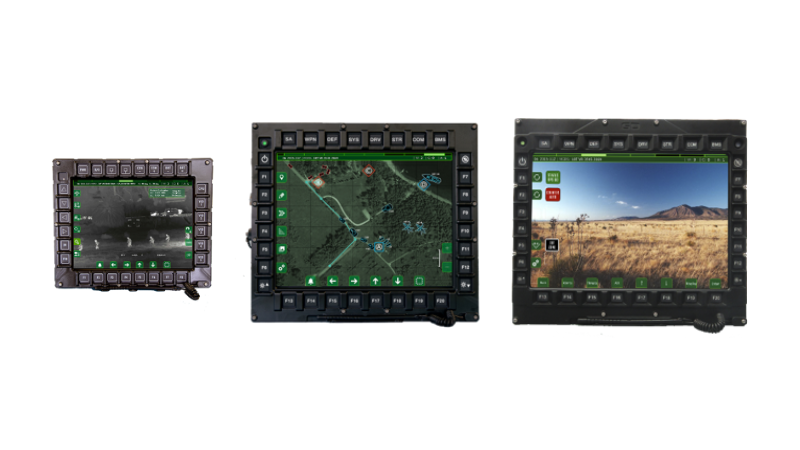 Smart displays lined up.