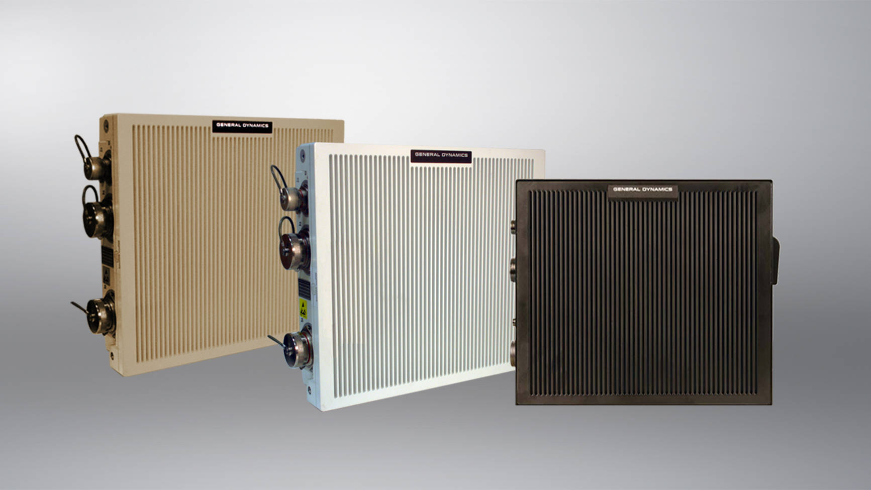 Three computing boxes lined up