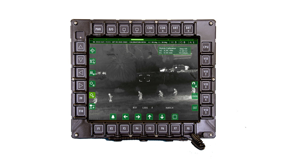 GD6010 Rugged Vehicle Display with buttons around the screen