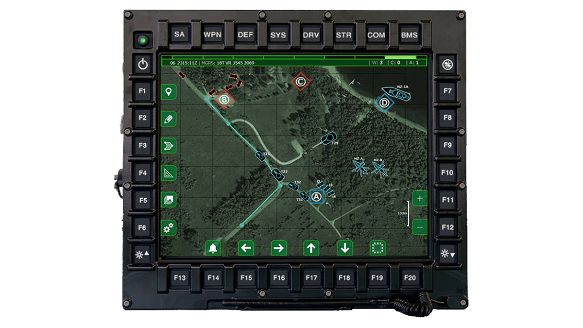 Display with buttons and screen